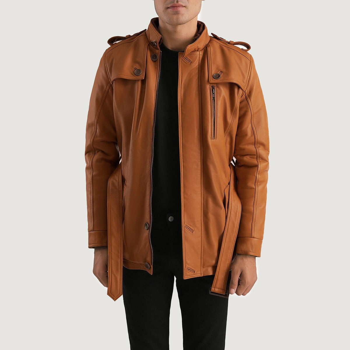 Leather hunter jacket outlet