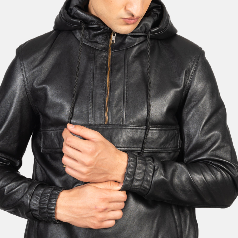 Black pullover jacket men's sale