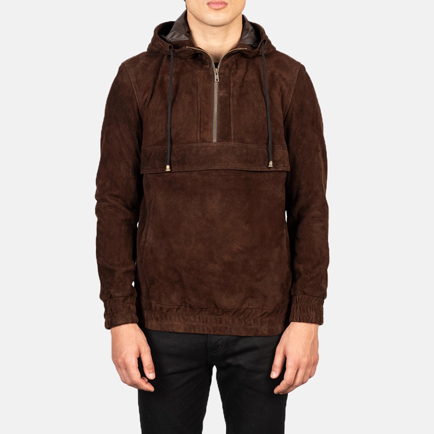 Suede hoodie mens hot sale