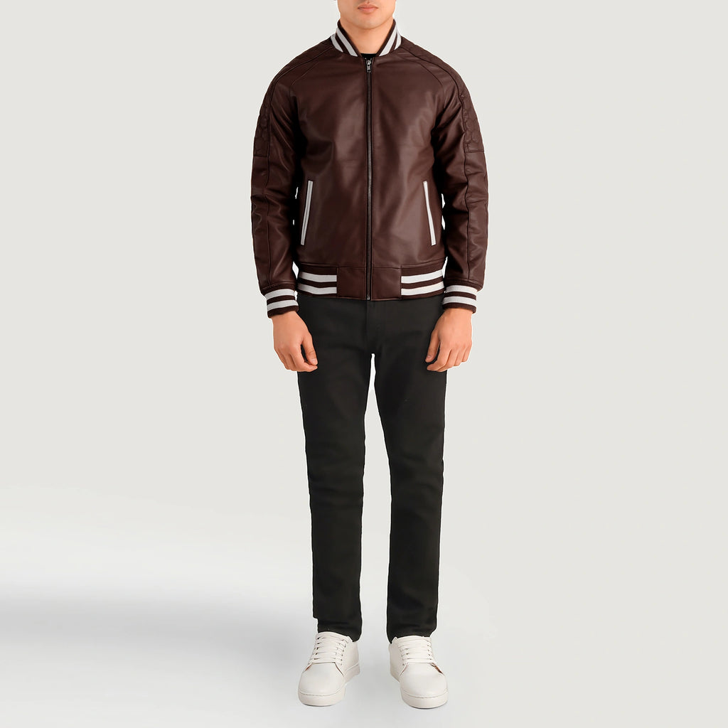 Mens leather sales letterman jackets