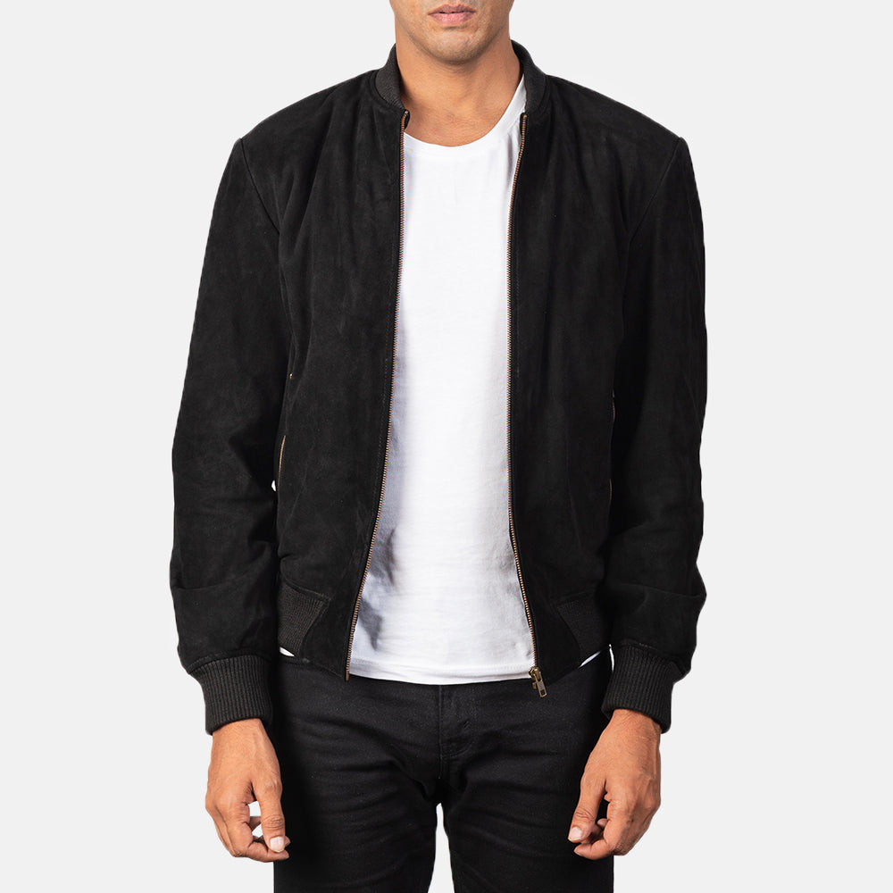 Black suede blazer best sale