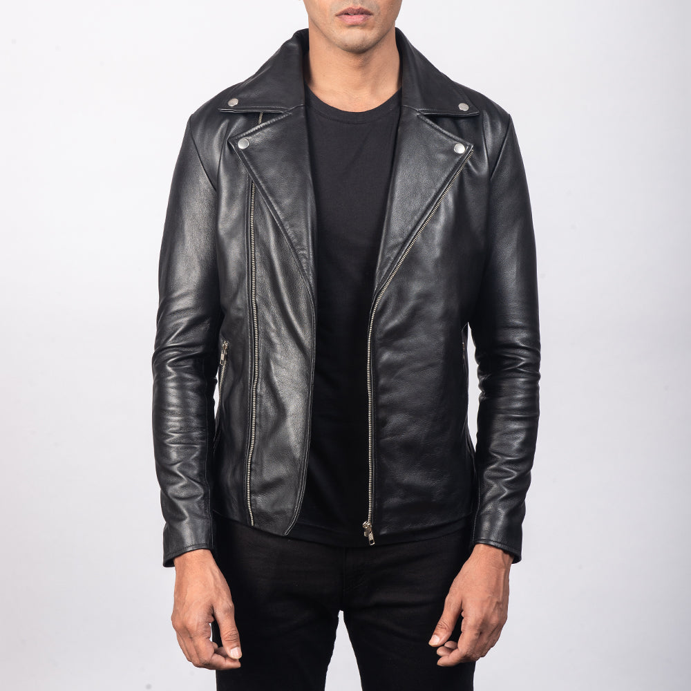 Mens double rider leather jacket new arrivals