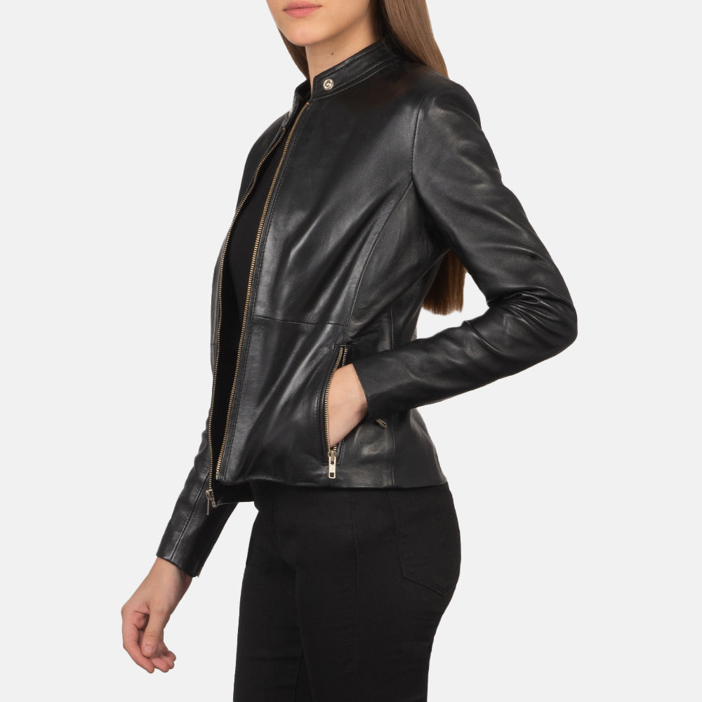 Blackleatherbikerjacket sale