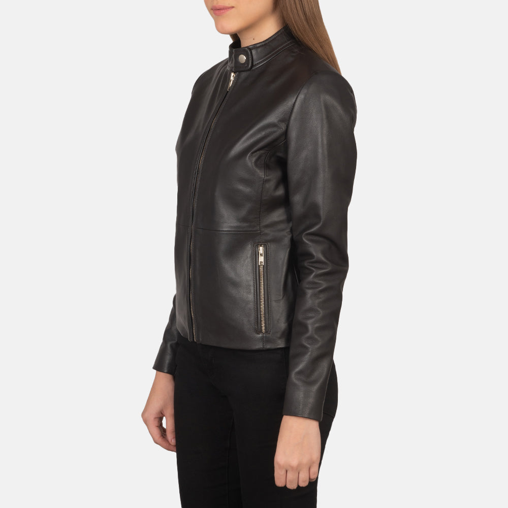 Women s Rave Brown Leather Biker Jacket The Jacket Maker