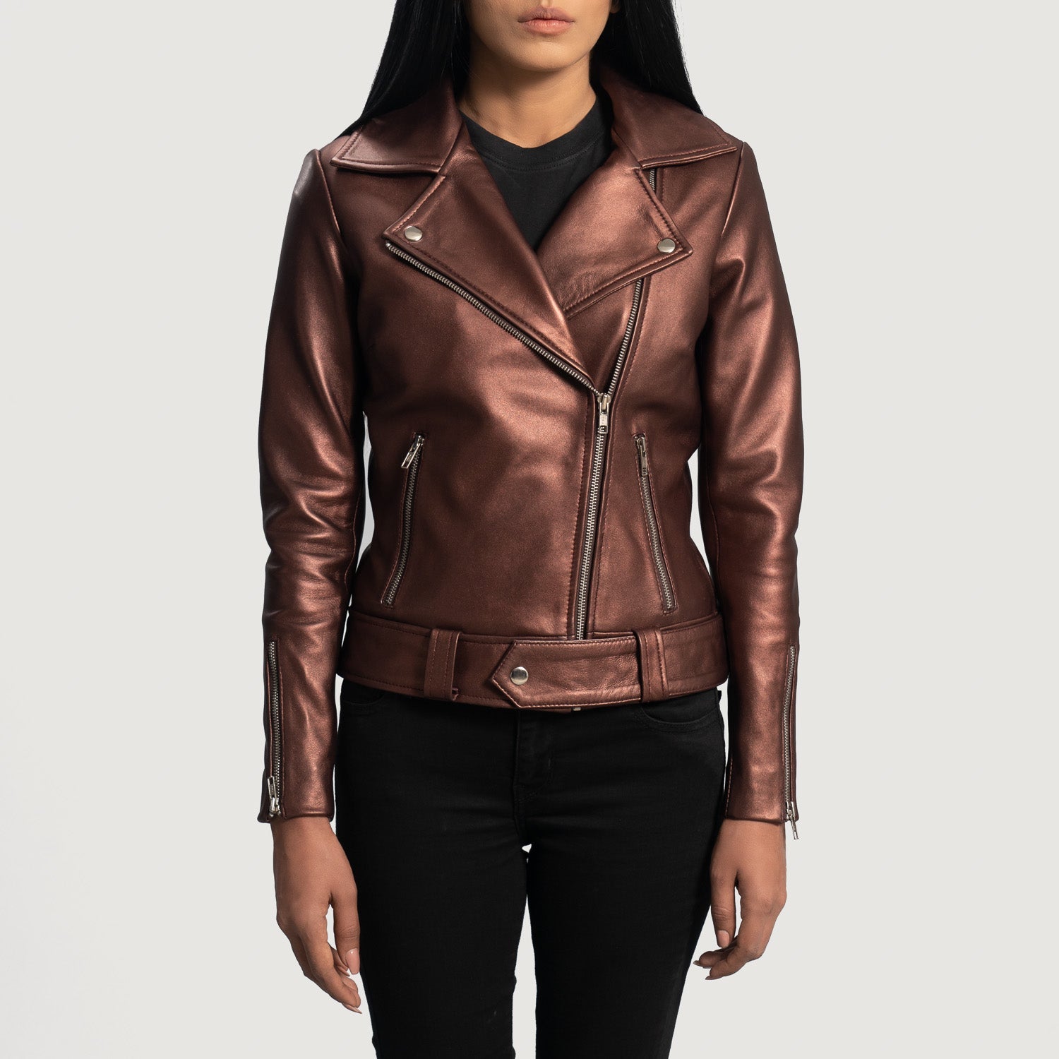Maroon leather jacket womens cheap