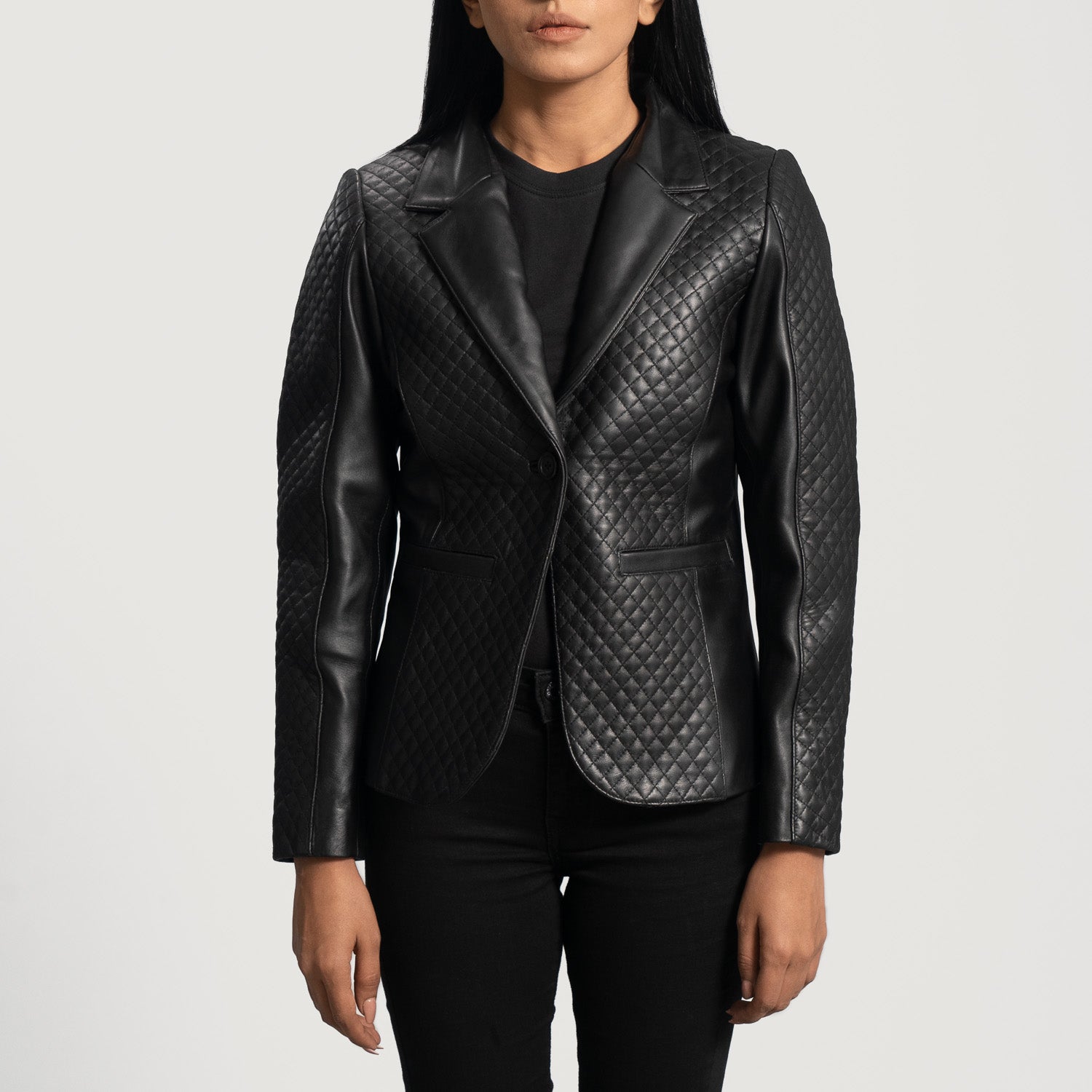 Blazer style leather jackets ladies on sale