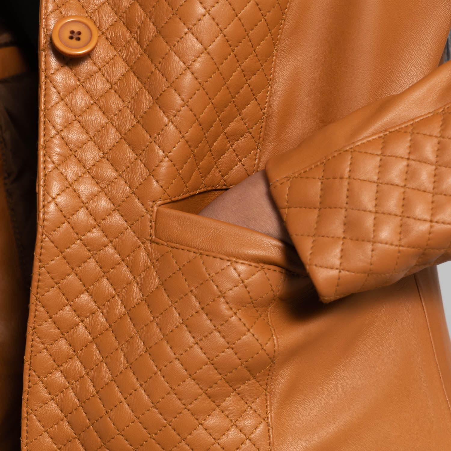Quilted leather blazer sale