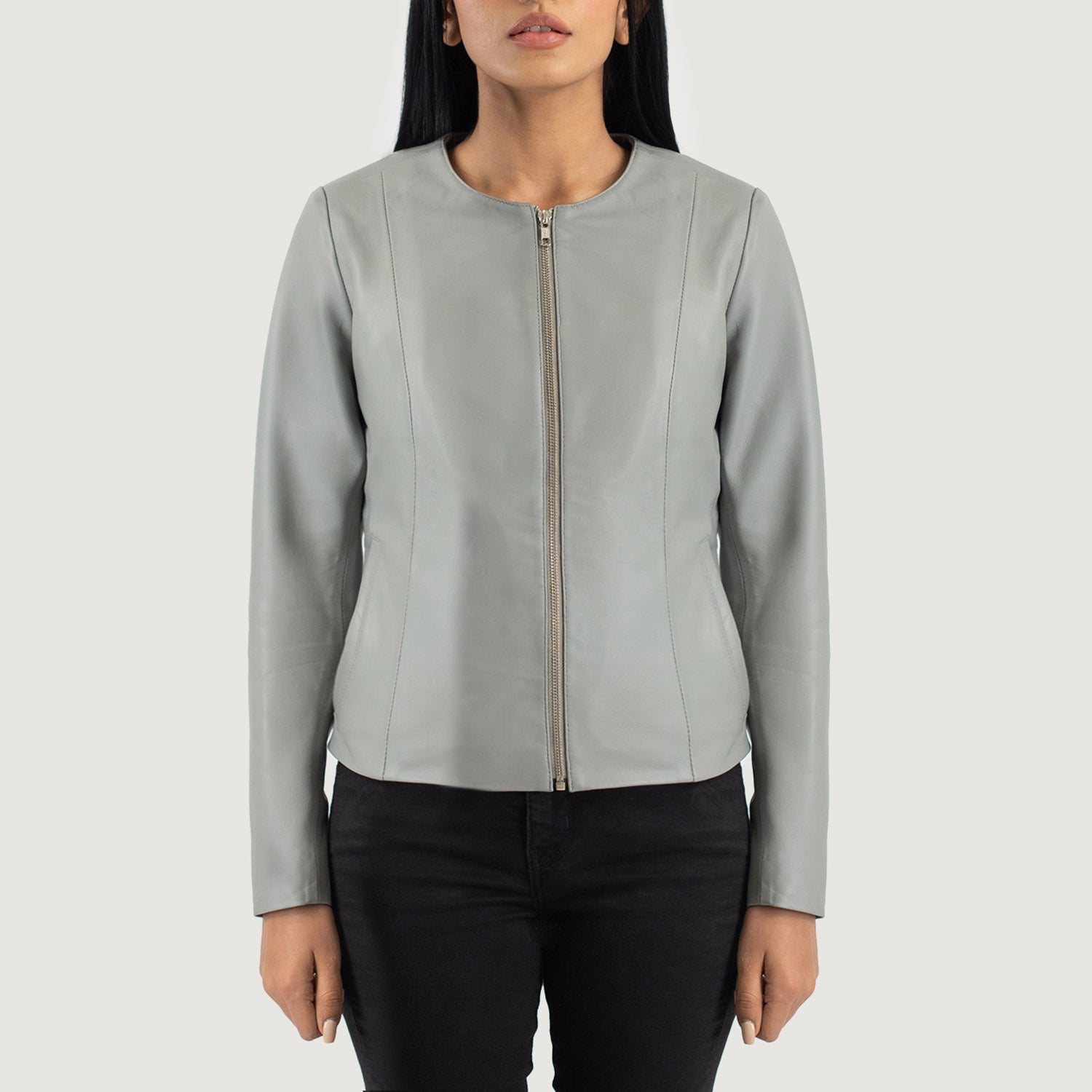 Grey Leather Jackets For Women Buy Women s Grey Leather Jackets in Ireland The Jacket Maker