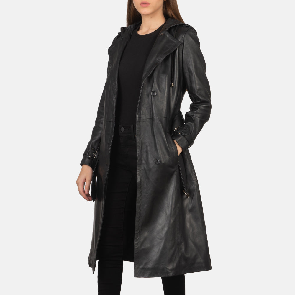 Ladies black trench coat uk store