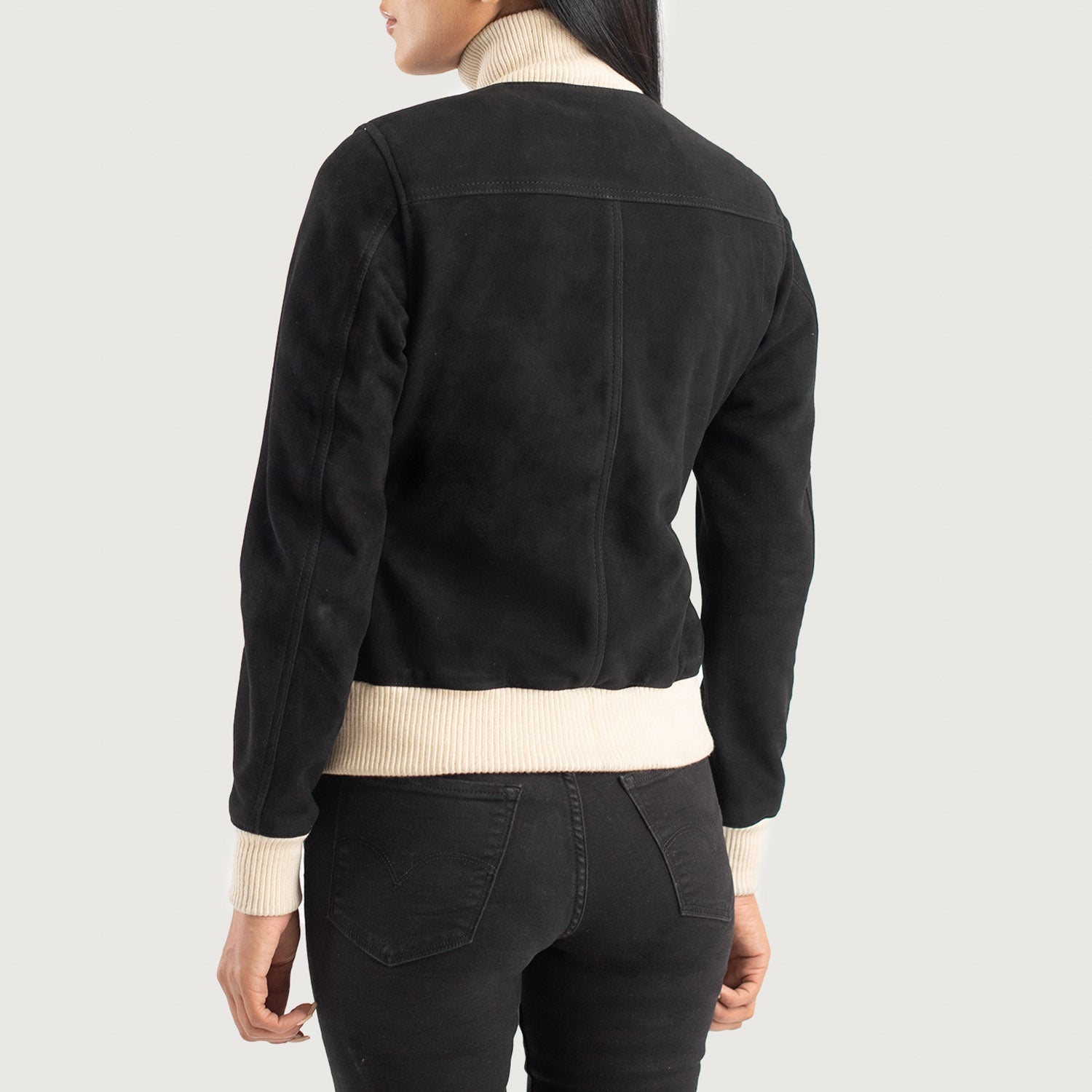 Womens suede black jacket top