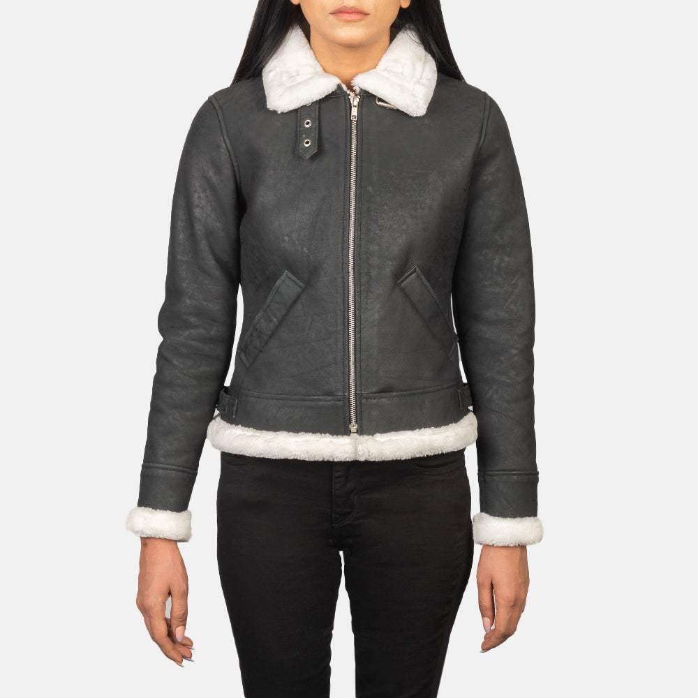 Women's sheepskin bomber jacket new arrivals