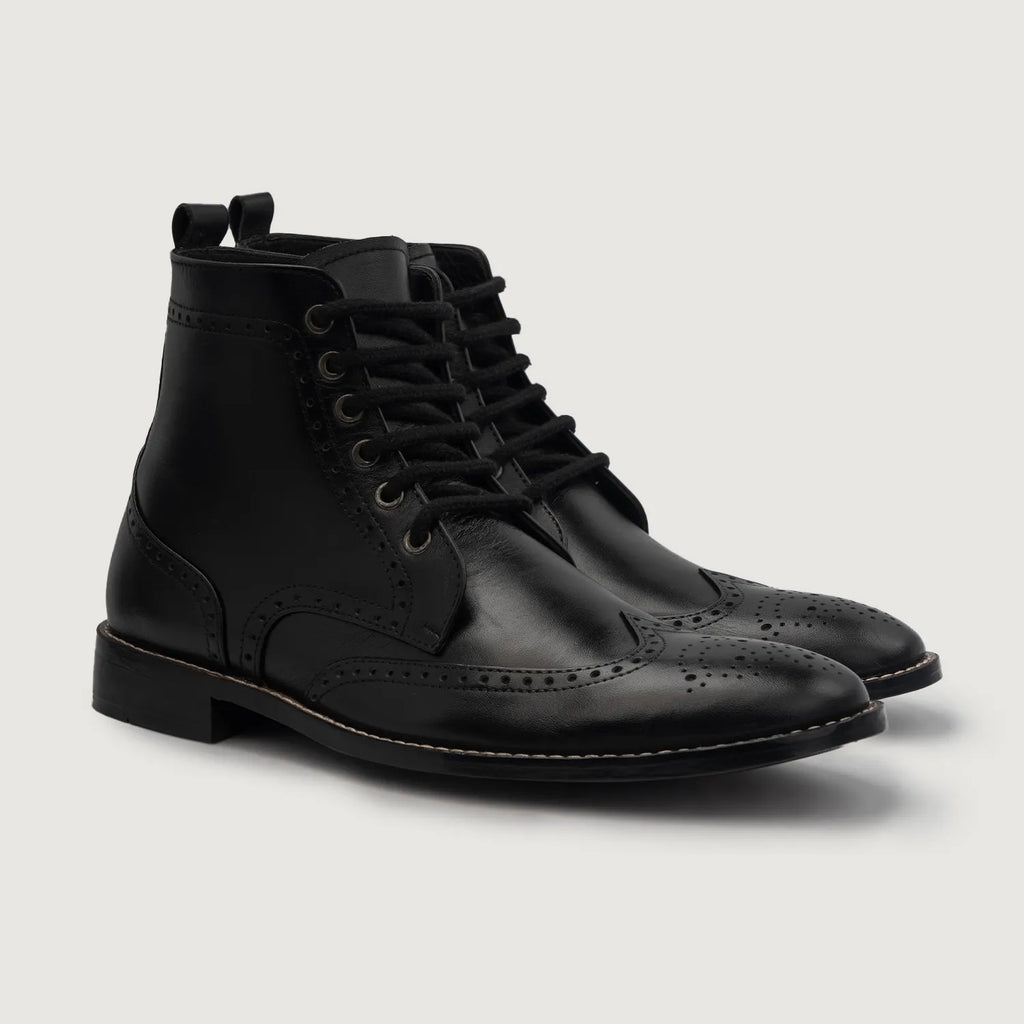 Mens wingtip top dress boots