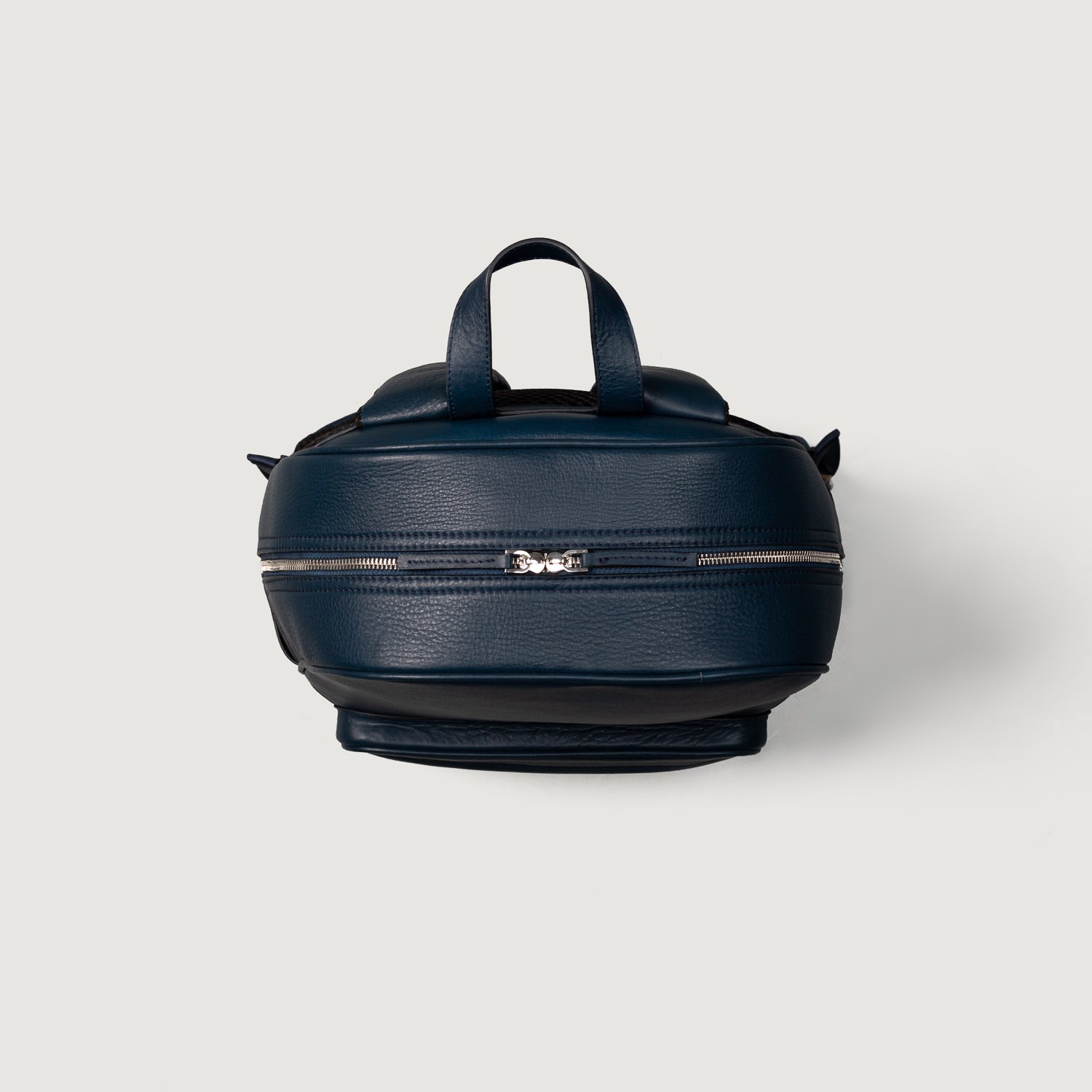 Navy blue leather backpack sale