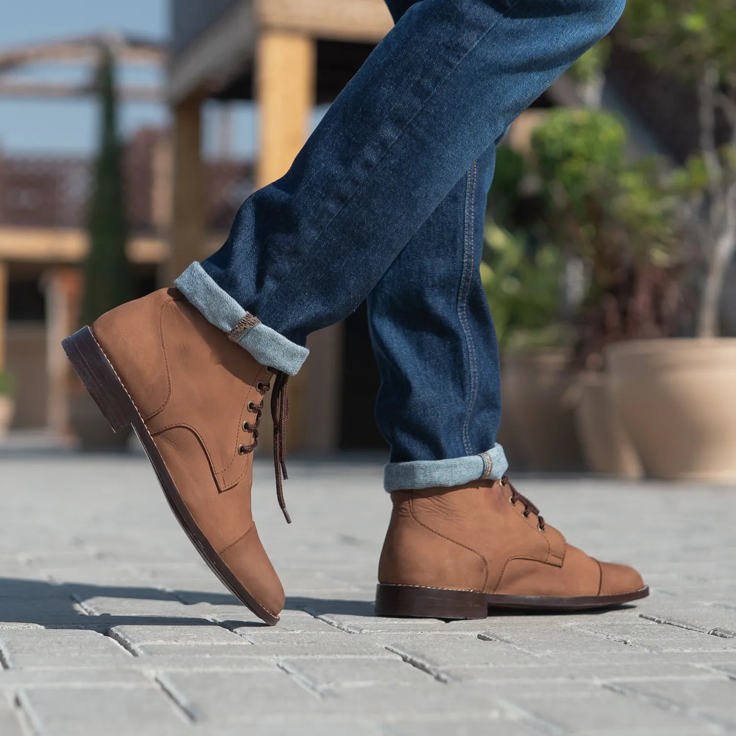 Mens leather pull on boots hotsell