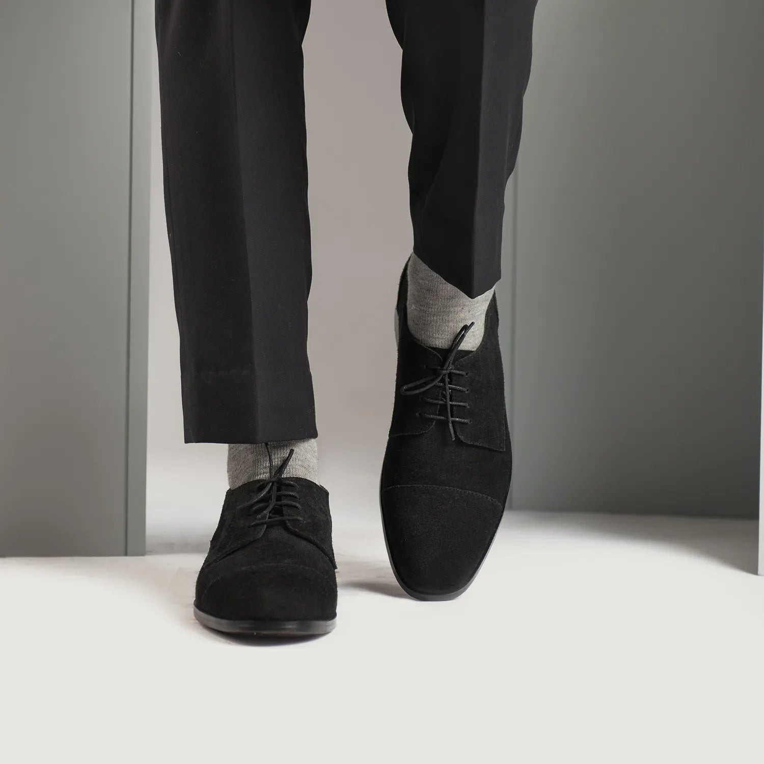 Mens black suede derby shoes shop