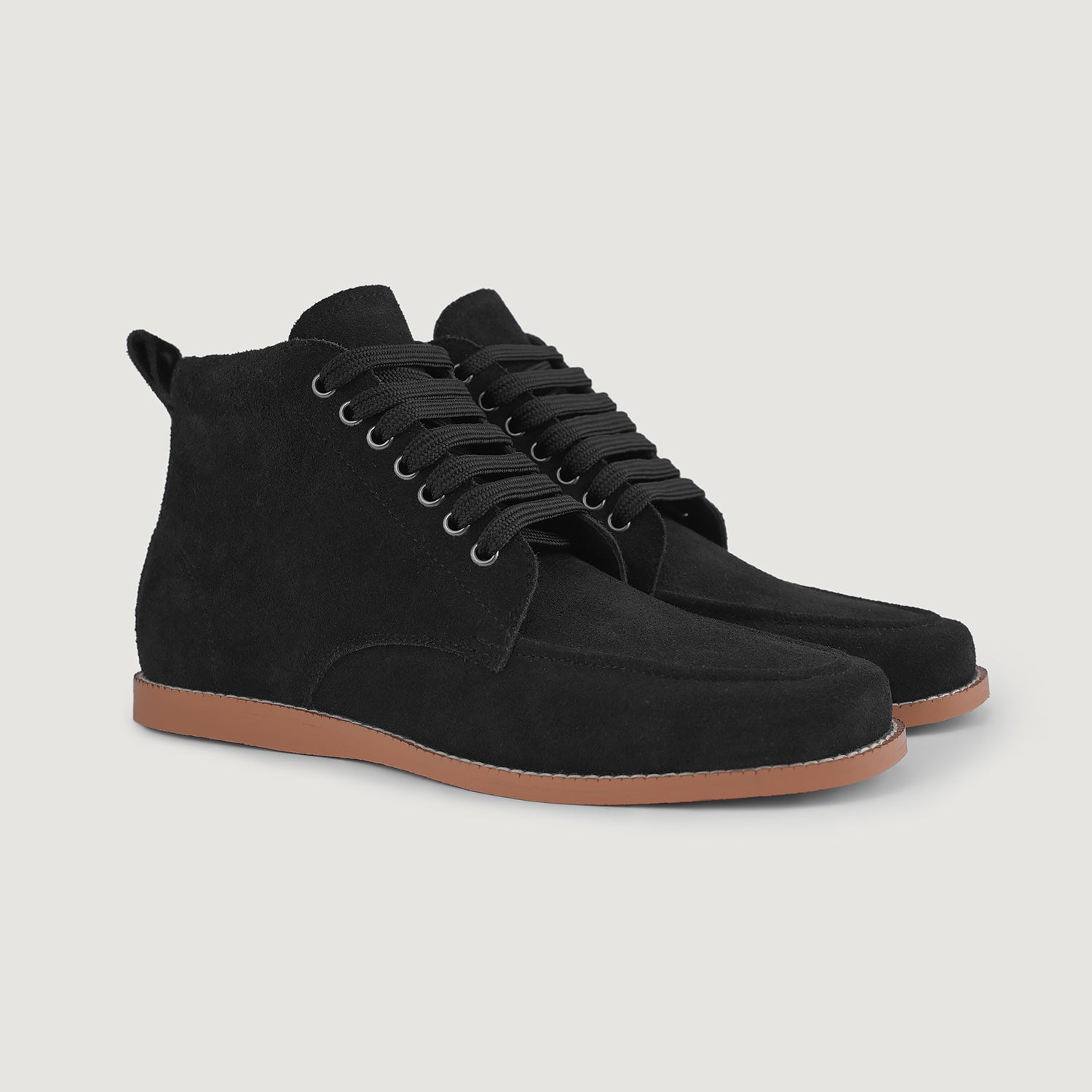 Men s Bearman Moc Toe Black Suede Boots The Jacket Maker