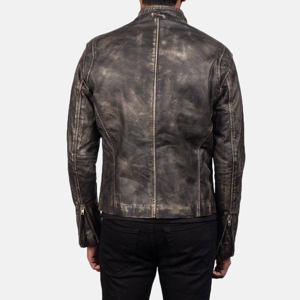 Men's Ionic Distressed Brown Leather Biker Jacket – The Jacket Maker