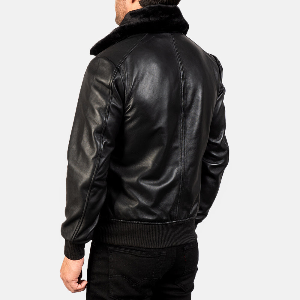 Men's Airin G-1 Black Leather Bomber Jacket – The Jacket Maker