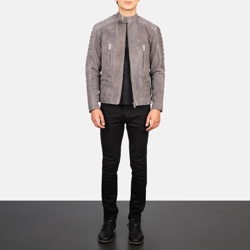 Grey suede blazer mens hotsell