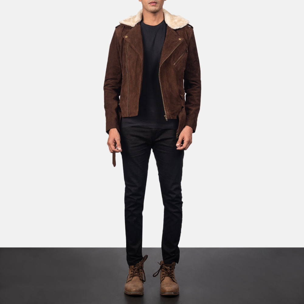 Mens suede hotsell biker jacket