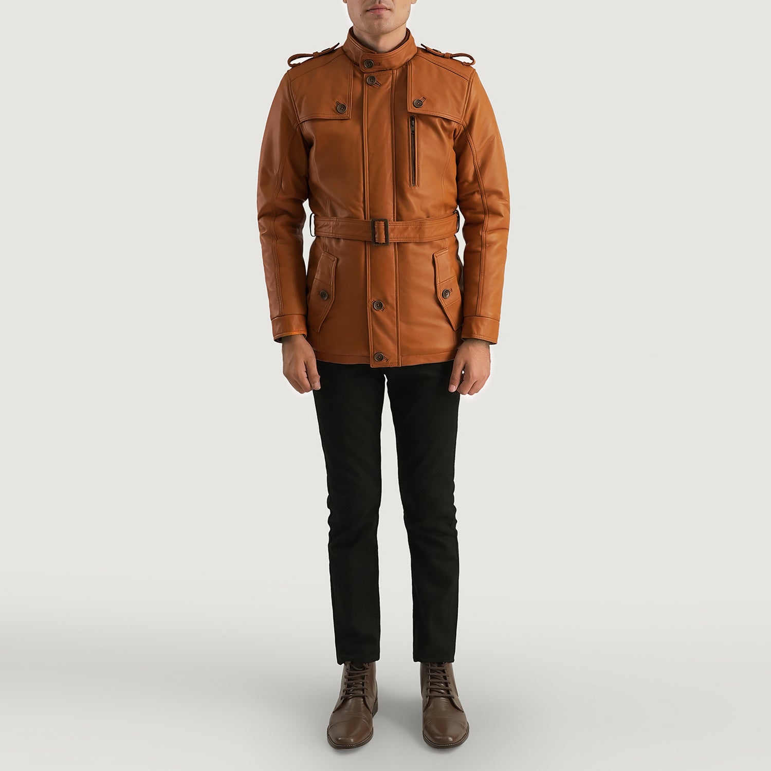 Mens tan deals fur jacket