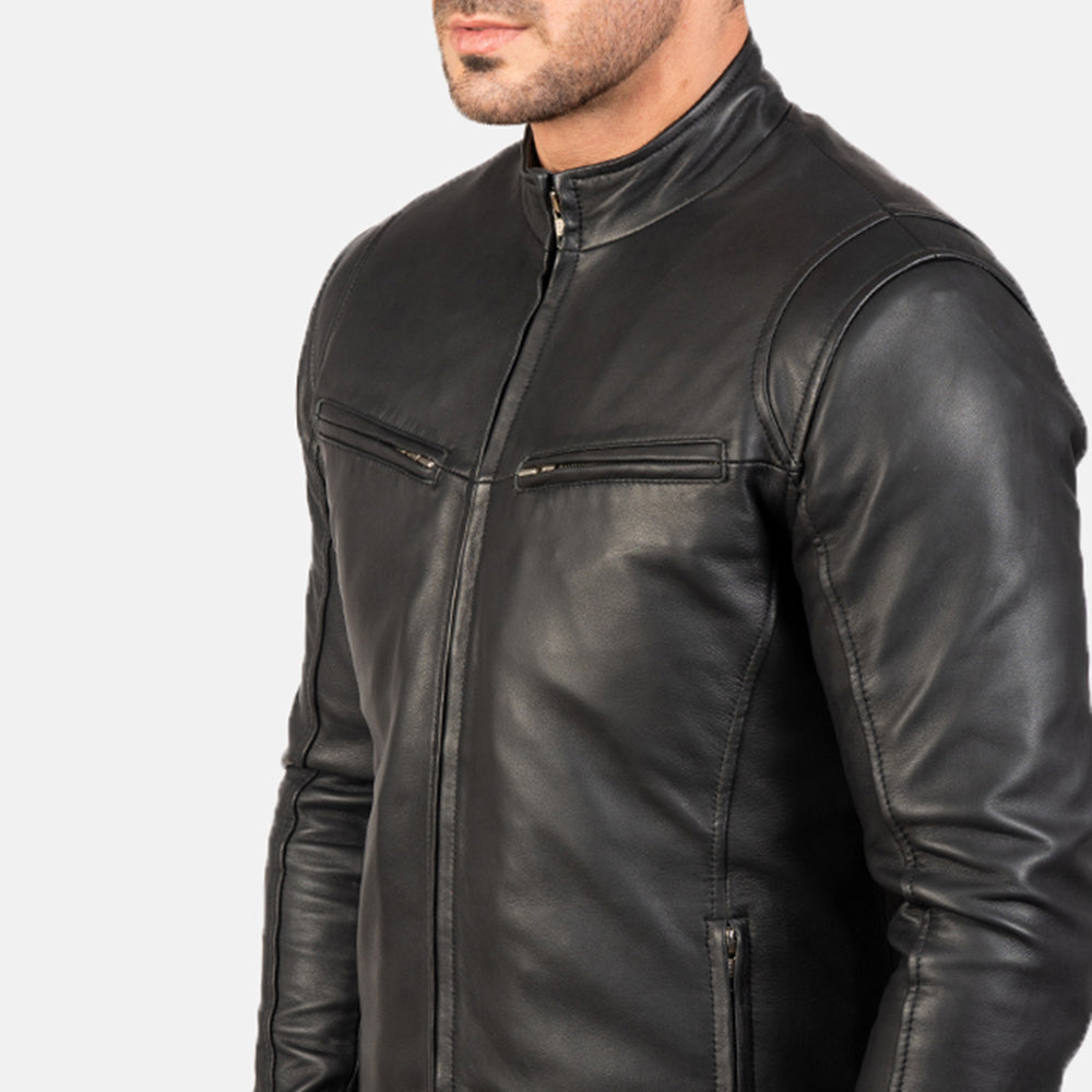 Men's Ionic Black Leather Jacket – The Jacket Maker