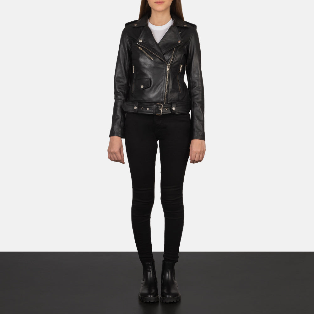 Blackleatherbikerjacket sale