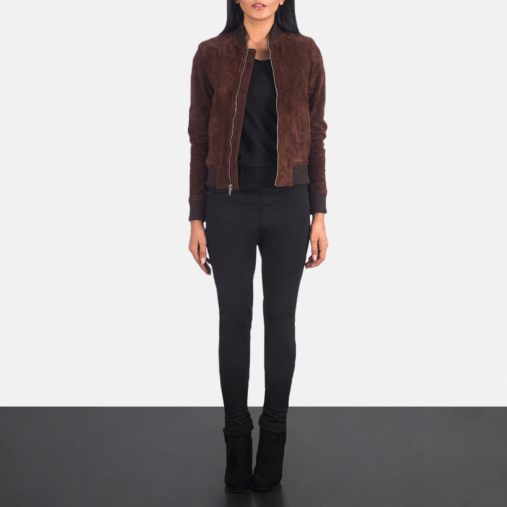 Suede bomber jacket women 2025