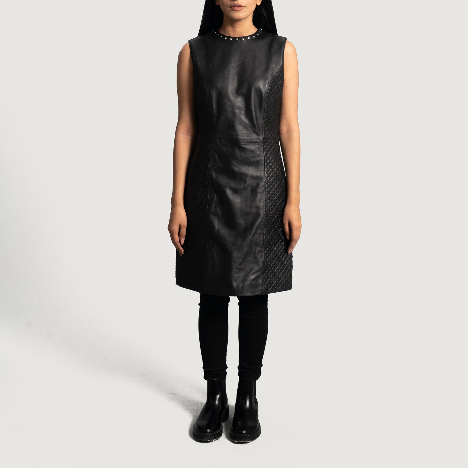 sachin and babi light blue dress Women's Luxe Black Leather Dress – The Jacket Maker